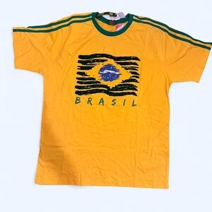 Yellow Authentic Brand New Brasil Graphic T-Shirt